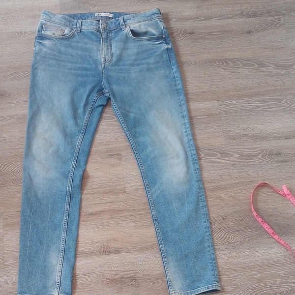 Zara Classic Blue Denim Pants - Picture 1 of 7